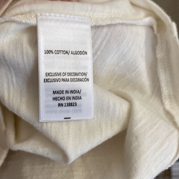 Cream silver color studs embroidered pockets faux pearl snaps 100 cotton new - Picture 5 of 5